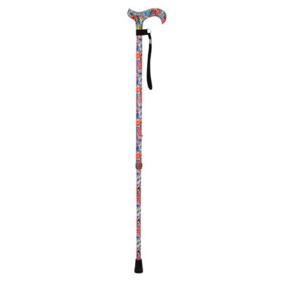 B&Q -  Stylish Floral Ambidextrous Walking Cane With 10 Adjustable Heights For Maximum Support