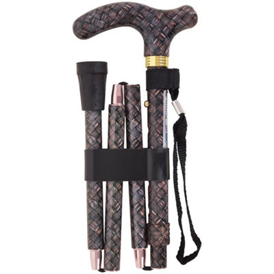 B&Q -  Stylish Deluxe Ambidextrous Foldable Walking Cane With 5 Adjustable HeightsMaze Design