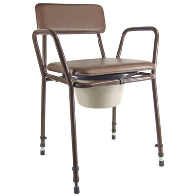 Loops Height Adjustable Commode Chair For Bedroom And BathroomBrown With 5 Litre Pail from B&Q