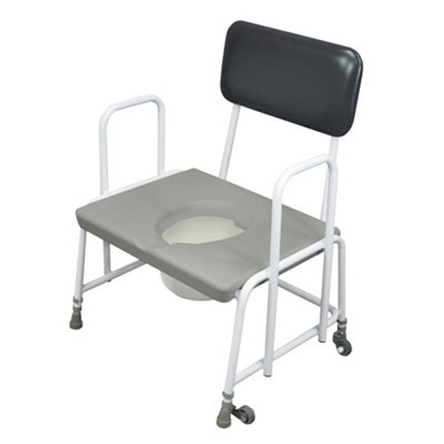 Loops Comfortable Bariatric Commode Chair With Fixed Arms And 7.5 Litre Pail254Kg Capacity from B&Q