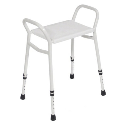 B&Q -  Adjustable Heavy Duty Aluminium Shower Stool With Safety Handles