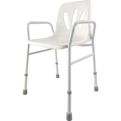 Aidapt Height Adjustable Bathroom Shower Chair 820Mm To 920Mm - Built In Drainage Holes - Image 3