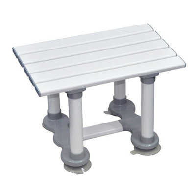 Loops Grey Reinforced Slatted Plastic Bath Seat With Suction Cups306mm Height from B&Q