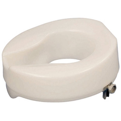 Loops Comfortable Easy Fit Raised Plastic Toilet Seat4 Inch Lift With Anti-Bacterial Protection from B&Q