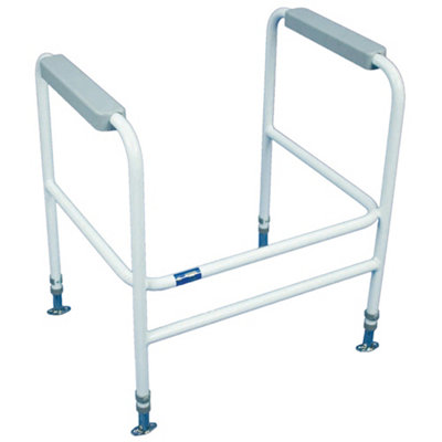 Loops Adjustable Height Toilet Frame For Easy Access190Kg LimitStylish White And Grey Design from B&Q