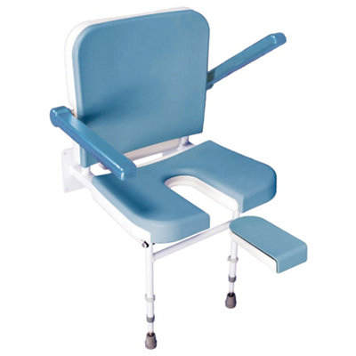 Aidapt 2 In 1 Deluxe Wall Mounted Shower Seat - Foldable Design - Front Cutaway - Image 3