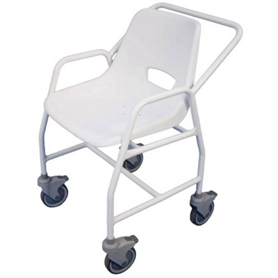 Loops Adjustable Mobile Shower Chair With Brakes For Easy Access And Cleaning from B&Q