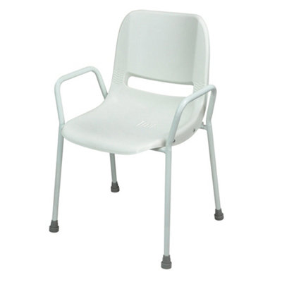B&Q -  Stackable Portable Shower Chair With Steel Frame410mm Height For Independent Bathing