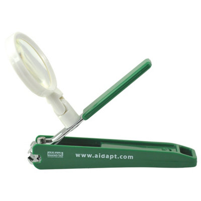 Loops Ergonomic Nail Clipper With MagnifierIdeal Fingernail And Toenail Cutter In Green