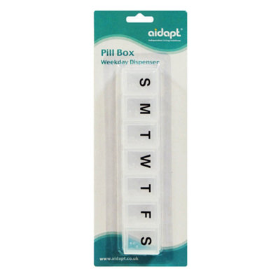 Loops Compact 7-Day Pill Organizer With Braille And Flip Top Lids For Easy Access from B&Q