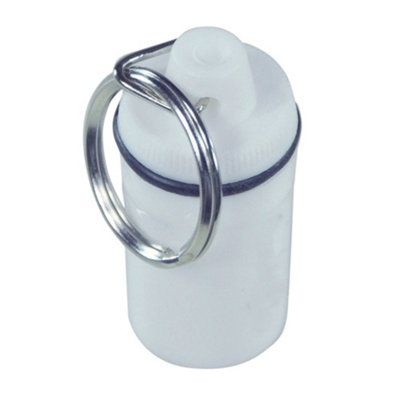 Loops Unisex White Keyring Personal Pill Storage Compartment - Plastic - Screw On Lid - Image 2