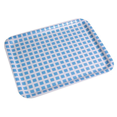 Loops Durable Non-Slip Lap Tray For MealsLightweight And Easy To Clean In Blue And White from B&Q