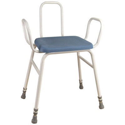 Loops Perching Stool With Arms And Backrest - 500 650Mm Height Padded Wipe Clean Seat - Image 3