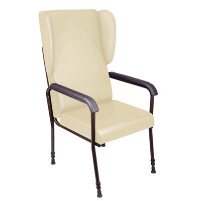 Loops Ergonomic Height Adjustable High Back Lounge Chair With Cream Upholstery from B&Q