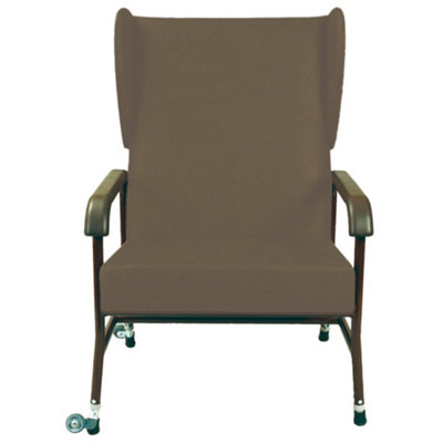 Loops High Back Bariatric Chair - Height Adjusable - Transfer Wheels - Brown Vinyl - Image 3