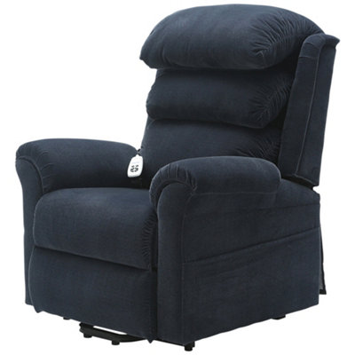 Loops Comfortable Dual Motor Rise And Recline Armchair In Blue Chenille Fabric from B&Q