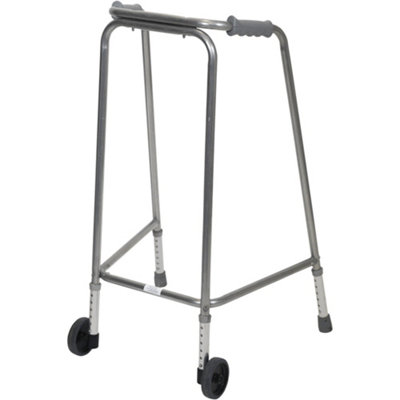 Loops High-Quality Lightweight Aluminium Walking Frame With WheelsAdjustable Height 780-880mm from B&Q