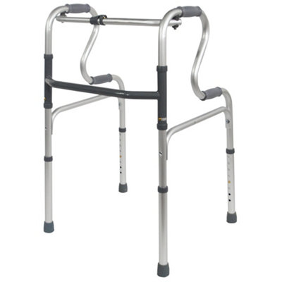 Loops Adjustable Height Dual Rise Aluminium Folding Walking Frame For Easy Mobility from B&Q