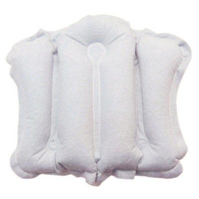 Loops Comfortable Inflatable Bath Cushion With Suction Cups For Neck And Shoulder SupportWhite from B&Q