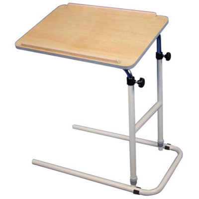 Loops Versatile Height Adjustable Overbed Table With Beech TopIdeal For Bedside Use from B&Q