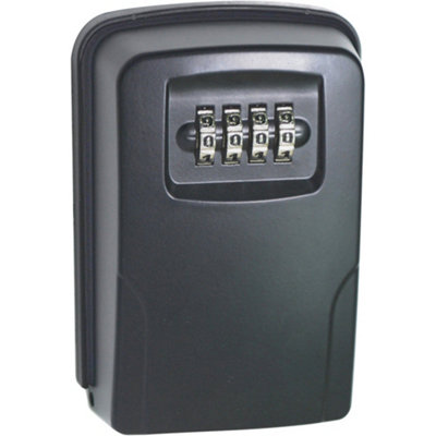 B&Q -  Secure Wall Mounted Key Safe With Weather Resistant Rubber Seal And 4-Digit Lock