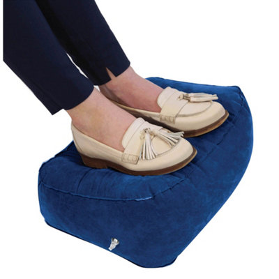 B&Q -  Comfortable Blue Inflatable Foot Cushion For Stress Relief And Easy Storage