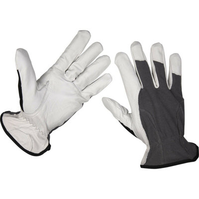Pair Premium Cool Hide GlovesExtra LargeFull Grain CowhideBreathable from B&Q