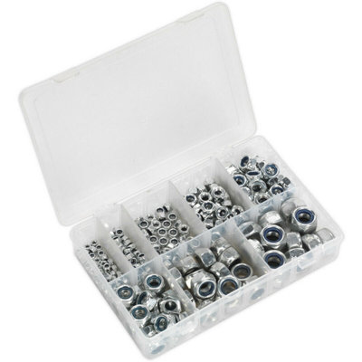 Comprehensive 255 Piece Nylon Locknut SetM4 To M16 In Partitioned Storage Box from B&Q