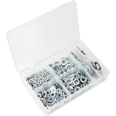  - 495 Piece Form C Flat Washer AssortmentM6 To M24Partitioned Storage Box