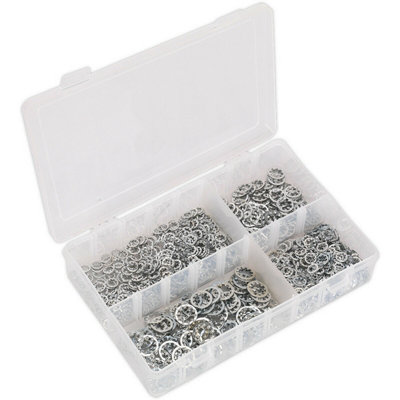 B&Q 1000 Piece Internal Serrated Lock Washer Assortment - M5 To M10 - Storage Box