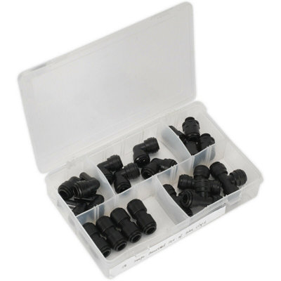 20 PackVarious 10mm Pneumatic CouplersStraight Stem Elbow Equal T Splitter from B&Q