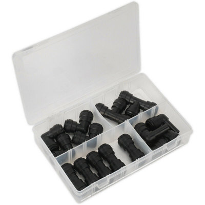 15 PackVarious 12mm Pneumatic CouplersStraight Stem Elbow Equal T Splitter from B&Q