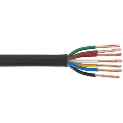 14A Thin Wall Automotive Cable30 MetresSeven Core 24/0.20mmBlack