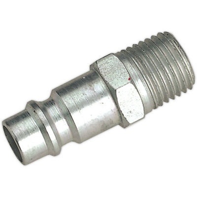 B&Q High Flow Rate 2 Pack Male 1/4" Bspt Screwed Adaptors In Hardened Steel
