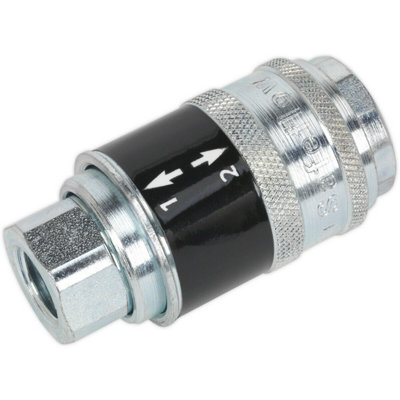 High-Performance Safety CouplingFemale 1/4" Bsp With Self Venting And 2-Stage Release System