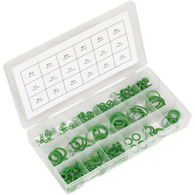  - 225-Piece Metric Rubber O-Ring Assortment For Air ConditioningOrganized Box