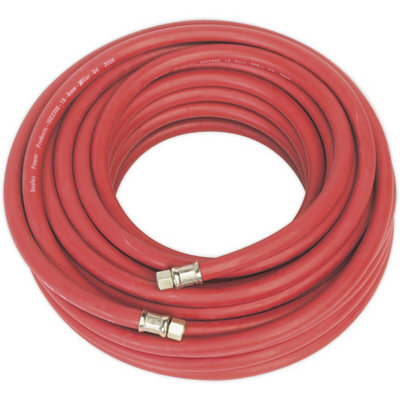 B&Q Rubber Alloy Air Hose With 1/4 Inch Bsp Unions - 20 Metre Length - 8Mm Bore