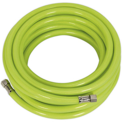  - 10 Metre High-Visibility Air Hose With 1/4 Inch Bsp Unions And 8mm Bore For Safety In Workshops