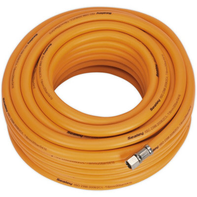  - 20 Metre High-Visibility Hybrid Air Hose With 1/4 Inch Bsp Unions And 8mm Bore