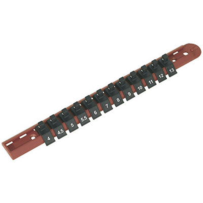 B&Q Durable 1/4 Inch Square Drive Bit Holder With 12 Socket Capacity And Retaining Rail