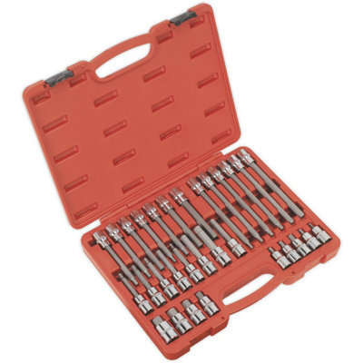 30Pc Short & Long Hex Allen Socket Bit Set & Case1/2" Square Drive Mechanics from B&Q
