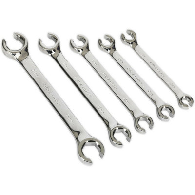 B&Q 5 Pack Flare Nut Spanner Set -Compression Joint Wrench / Crow Foot Brake Spanner