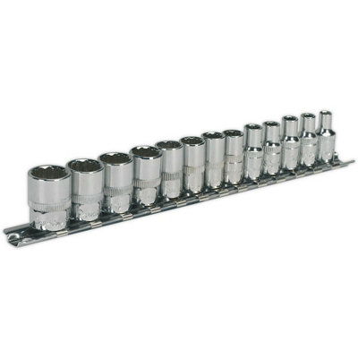 High Torque 13-Piece Socket Set1/4" Metric Square Drive With Walldrive Technology from B&Q