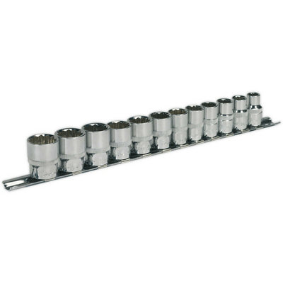12 Pack Socket Set3/8" Metric Square Drive12 Point Walldrive High Torque from B&Q