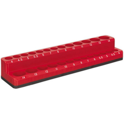 Premium 1/4 Inch Drive Magnetic Socket Holder With 26 Slots For Metric Bits