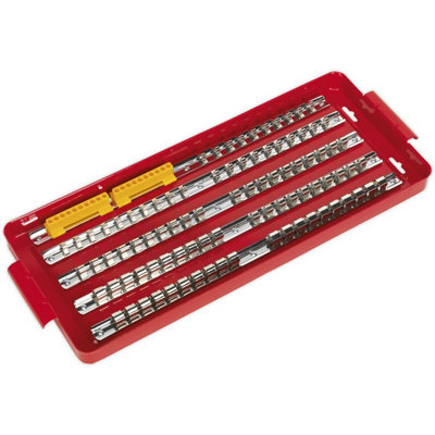  - Versatile Red 1/4" 3/8" & 1/2" Square Drive Power Bit Holder With Storage Solution