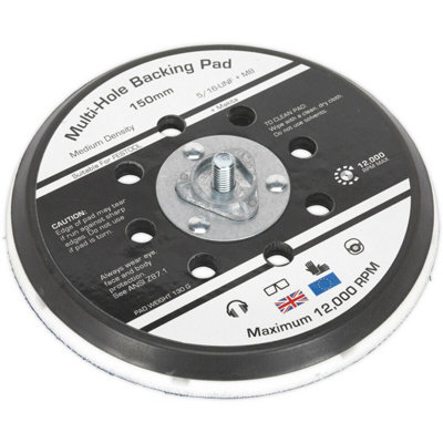  - 150mm Universal Da Backing Pad For Dust-Free Sanding With 5/16 Inch Unf Or M8 Thread