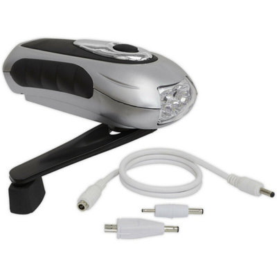 Three Led Rechargeable Wind-Up TorchTwo Brightness LevelsMicro Usb from B&Q