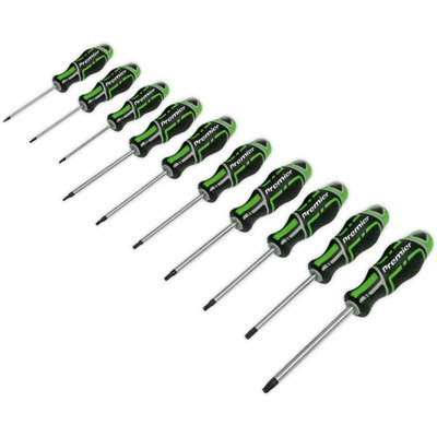  - 10 Pack Premium Soft Grip Screwdriver Set Trx Star Security Various Sizes Green