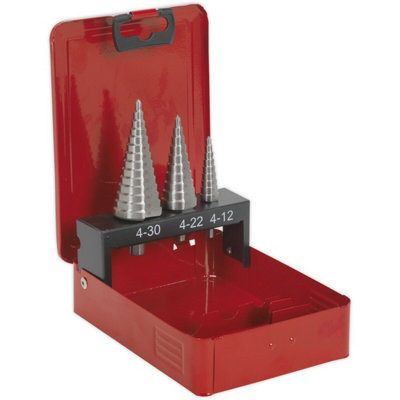 High-Speed Hss M2 Double Flute Step Drill Bit Set3 Sizes For Precision Drilling